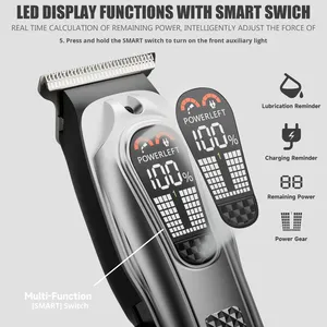 Cortadora de Pelo Eléctrica Profesional para Peluquero, Suministro Directo de Fábrica, Juego de Recortadora Eléctrica Recargable de Metal para el Hogar - Product Image 3