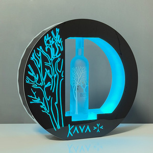 Illuminated Acrylic Wine Rack Round <b>Led</b> Lighted For Party Display With Iridescent <b>Light</b> <b>Bar</b> - Product Image 4