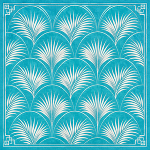 Tapis de Mahjong Personnalisé Série Palm Beach Regency – Imprimé Treillis Tropical Vibrant – Caoutchouc Naturel Durable et Écologique – Protection de Table - Product Image 2