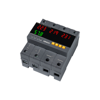 KINEE 63A Commutateur de transfert automatique (ATS) à trois canaux pour conversion de puissance 110V 220V, Contrôleur ATS à double alimentation, Montage sur rail DIN