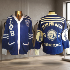 Zeta Phi Beta Sorority – Cardigan en acrylique brodé pour femmes | Sorority brodé pour dames, pull Cardigan en laine personnalisé - Product Image 2