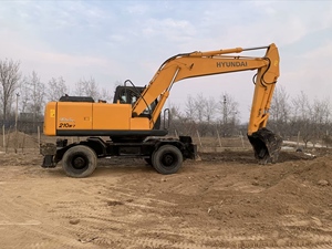 Excavatrice sur pneus Hyundai 210 d'occasion d'origine coréenne / Excavatrice sur pneus Robex Hyundai R210w 210w-7 de 21 tonnes à vendre - Product Image 5