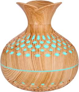 เครื่องกระจายกลิ่นหอมอัลตราโซนิกแบบเปลี่ยนสีได้ 7 สี พร้อมไฟ LED ลายไม้ สำหรับใช้ในครัวเรือน ขายส่ง - Product Image 1