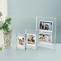 Cadre photo protecteur en acrylique transparent double face épaissi, avec aimants en alliage, tailles personnalisées 3x2 7x5 8x6, vente en gros