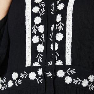 Vestido Midi Bohemio Bordado de Gran Venta con Escote en V Elegante, Manga 3/4 y Dobladillo con Volantes Escalonados, Vestido de Verano para Mujer - Product Image 4