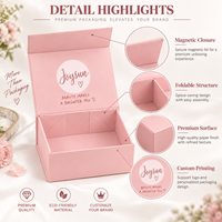 Boîte à fermeture magnétique rose personnalisée de qualité supérieure, écologique, en carton rigide, pour emballages de maquillage, de parfums, de flacons, boîte cadeau