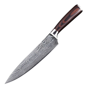 Full Tang Ergonomic Handle Design Kitchen Chef <b>Knife</b> Customizable OEM Damascus Steel Chef <b>Knife</b> with Wooden Handle - Product Image 2
