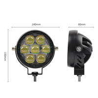 Projecteur LED rond 7D 70W, phare de travail longue portée, projecteur tout-terrain, lampe de conduite haute luminosité pour Jeep, SUV, bateau, voiture, camion
