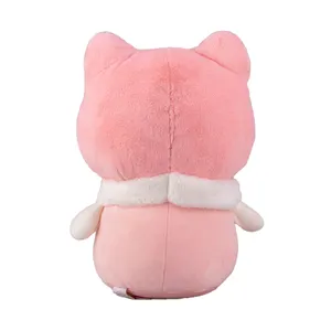 Ledi Best Seller Plush Toy 12 Inches Pink Bunny Rabbit Wearing Cat Coat Big Stuffed Toy Brinquedo Soft Toy Oem