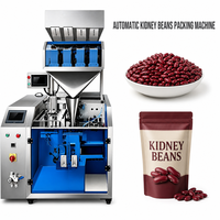 Machine d'emballage en sachets pour haricots rouges, haricots noirs, petits pois, avec balance combinée multi-têtes, fonctionnement à haute vitesse et scellage complet
