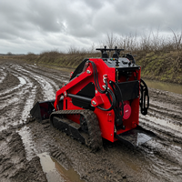 Mini Skid Steer Loader T360 dengan Track Karet, 941kg, Compact Track Loader, Bucket 0.1M3, EPA EURO5 untuk Pekerjaan Tanah