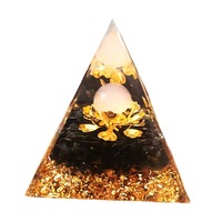Nouvelle Pyramide de Cristal Transfrontalière de 56 cm avec Pierres Roulées en Résine Époxy, Ornements de Bureau et de Maison, Artisanat Direct Usine Chine