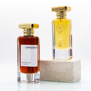 Custom new design rectangle clear spray <b>Perfume</b> <b>Bottle</b> 30ml 50ml 100ml empty crimp glass <b>Perfume</b> <b>Bottle</b> With golden cap - Product Image 1