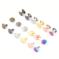 Ensemble de boutons de fermeture à Rivets colorés arc-en-ciel, Double capuchon rond en métal, Rivets arc-en-ciel