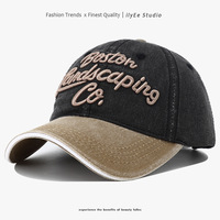 Topi Baseball 6 Panel Denim Vintage Berkualitas Tinggi Unisex Trendy Lintas Negara 100% Katun Bordir Alfanumerik Gaya Antik