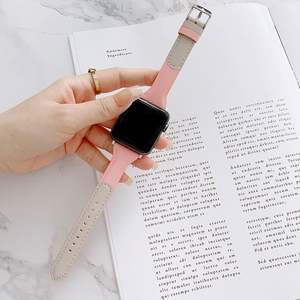 Тонкий кожаный ремешок для часов для Apple Watch 40 мм 44 мм 38 мм 42 мм серии два в двух цветах - Product Image 6