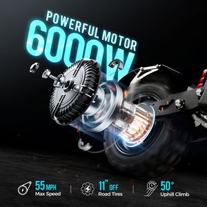 Scooter eléctrico inteligente JGH G1, 60V, 3000W * 2, motor dual, resistente al agua, velocidad rápida, plegable, e-scooter para adultos, aplicación de batería de 40Ah - Product Image 4