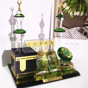 Customized Arab Muslim Eid Mubarak Islamic Gifts Gold Crystal Glass Crafts Ramadan <b>Table</b> Holiday Decorations - Product Image 4