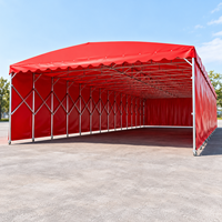 Auvent mobile imperméable en bâche PVC avec structure en acier, tente de carport rétractable pour le stationnement et la protection extérieure quatre saisons