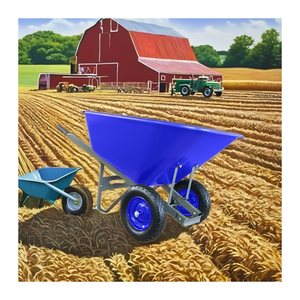 WH9600-1 двухколесная тачка, большой, 200 л, 210 л, пластиковый лоток емкостью 10 КБ-Ф, 200 л, двухколесная тачка с металлической конструкцией - Product Image 1