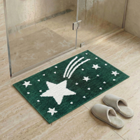 Tapis de bain floqué super doux et luxueux, antidérapant, absorbant, en microfibre, motif étoile filante, marron, pour la maison et l'hôtel, tapis de sol Keep Smile