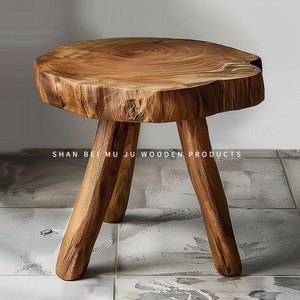 Shan Bei Mu Ju Wooden <b>Stool</b> Round Solid <b>Wood</b> Home Furniture Eco Friendly Design Adult Use - Product Image 3