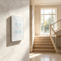 Interrupteur intelligent WHX04 à 4 voies, électrique, Android 10A 110-240V WiFi 2.4GHz Zigbee, minuterie, télécommande pour maison, villa