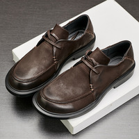 Chaussures décontractées à lacets en cuir véritable pour hommes VOGU, collection Printemps/Été 2025, en daim, style rétro, respirantes, semelle extérieure en caoutchouc
