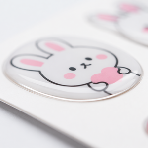 Pegatinas Kawaii Personalizadas con Cúpula de Epoxi, Hoja A6, Calcomanía de Vinilo 3D con Cristales <span class=keywords><strong>para</strong></span> Agenda/Diario, Temática de Animales Lindos, MOQ Bajo - Product Image 2