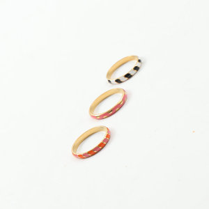 Anillos de Dedo Modernos de Acero Inoxidable con Baño de Oro y Esmalte de Colores para Mujer - Product Image 6