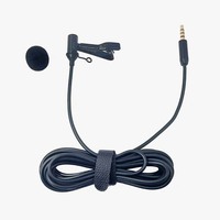 Harga Grosir Mikrofon Mini Portabel Berkabel untuk Siaran Langsung, Mikrofon Kondensor Lavalier Jepit Kerah, Mendukung Mikrofon Kerah 3.5mm