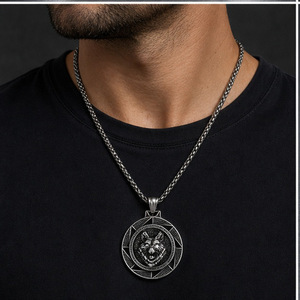 Yunnique-collar con colgante de animales de acero inoxidable para hombre, diseño geométrico hueco, joyería de regalo - Product Image 2