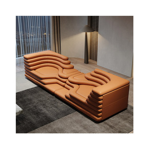 Nouveau design de canapé <span class=keywords><strong>italien</strong></span> modulaire en cuir au sol, canapé d'angle moderne, lit, meubles de salon sectionnels de luxe pour la maison - Product Image 1