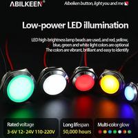 ABILKEEN 16mm 19mm 22mm Lampe indicatrice à LED en métal à tête bombée, étanche IP67, avec câble, pour l'industrie CE ROHS