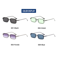 Lunettes de soleil rectangulaires rétro en métal avec verres polarisés, vente en gros pour hommes et femmes, lunettes de soleil rectangulaires rétro