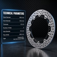 Disque de frein flottant avant de moto de 305 mm, personnalisé en usine, perforé, pour BMW F 750 850 900 GS R 1200 1250 – Vente en gros