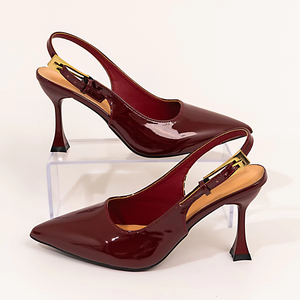 Nuove Décolleté Slingback Lucide 2026 con <span class=keywords><strong>Tacco</strong></span> <span class=keywords><strong>a</strong></span> Spillo e Punta Affusolata, Sandali Eleganti con Fibbia Metallica, <span class=keywords><strong>Scarpe</strong></span> da <span class=keywords><strong>Donna</strong></span> per Cerimonia - Product Image 6