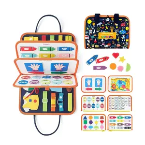 OEM Preschool Education Kids travel Toys Soft Felt Busy Bag 3D Fabric Busy Box Baby Quiet Book for toddlers