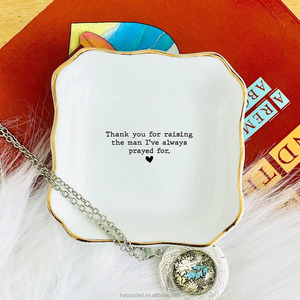 <span class=keywords><strong>Plateau</strong></span> à bijoux en <span class=keywords><strong>céramique</strong></span> blanc coloré avec logo personnalisé, <span class=keywords><strong>plateau</strong></span> à bagues, forme ovale irrégulière avec bordure dorée, <span class=keywords><strong>plateau</strong></span> à bibelots - Product Image 5