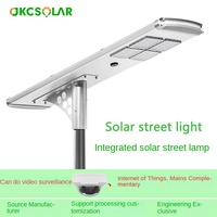 Réverbère solaire de la caméra de surveillance 4G IP65 LED avec le contrôle intelligent pour l'usage extérieur