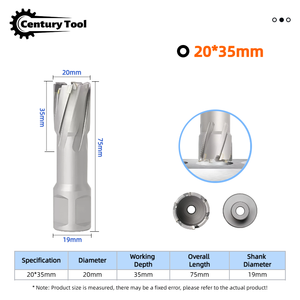 Brocas de carburo de aleación dura personalizadas de 12mm-60mm con vástago Weldon para taladro magnético, cortador anular de brochado, <span class=keywords><strong>base</strong></span> magnética - Product Image 6