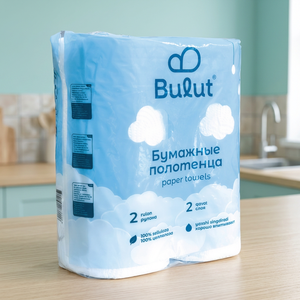 Essuie-tout de cuisine Bulut, 12 paquets de 2 rouleaux, 2 plis, absorbants, écologiques, doux, en pâte de bois vierge - Product Image 3
