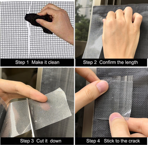Pantalla de ventana de malla cubierta de fibra de vidrio negra, cinta de reparación de mosquitera, cinta de reparación de pantalla de ventana de agujero roto autoadhesiva - Product Image 4