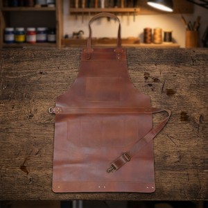 Tablier en cuir avec plusieurs poches, vêtement de travail classique et durable pour la cuisine, le jardinage et la boulangerie - Product Image 4