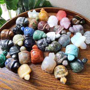 Piedra curativa Natural tallada, gema tallada, <span class=keywords><strong>Tortuga</strong></span> de cristal para decoración del hogar, 1,5 pulgadas - Product Image 4