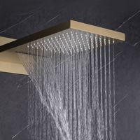 Ensemble de douche moderne en cuivre brossé à température constante, avec pommeau de pluie, pour installation murale encastrée, idéal pour les hôtels et la maison