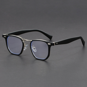 Monturas de gafas de hombre de alta calidad Bloqueo de luz azul Negro Plata Oro Plástico Metal Irregular cuadrado Computadora 2025 - Product Image 4