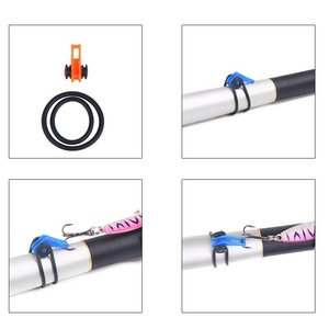 Soporte para señuelos de pesca, soporte de plástico para señuelos, rojo, desmontable, con anillos de silicona para accesorios de caña de pescar - Product Image 5