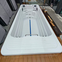 Piscine carrée moderne en acrylique Balboa de 4m, 5m, 6m, 8m, 10m, 12m, spa de nage extérieur, pour hôtels-capsules et villas
