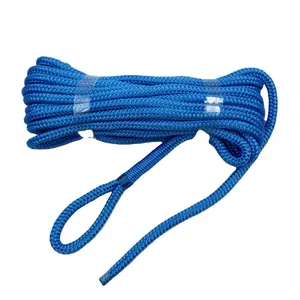 Marine Supplies Nylon Material Double Braided With Loop Dock Line Mooring Rope